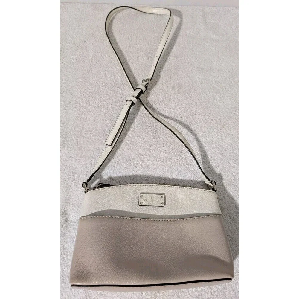 Kate Spade New York Crossbody Grove Street Millie Pebbled Leather Pink White - Picture 1 of 14